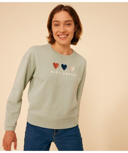 PETIT BATEAU トレーナー スウェット プリントスウェットプル