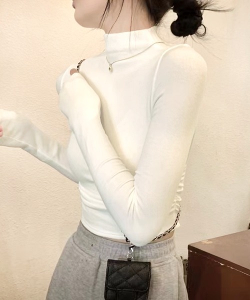 tシャツ クロップド丈ハイネックトップス レディース : ZOZOTOWN Yahoo