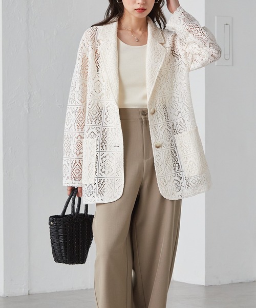 RANAN（ラナン） スーツ パネルレース柄テーラードジャケット