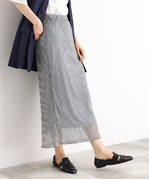 THE SHOP TK スカート シャイニーナロースカート「洗える