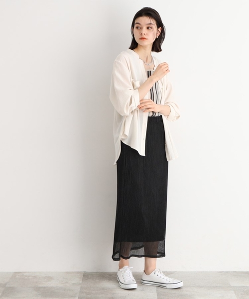 THE SHOP TK スカート シャイニーナロースカート「洗える」 : ZOZOTOWN