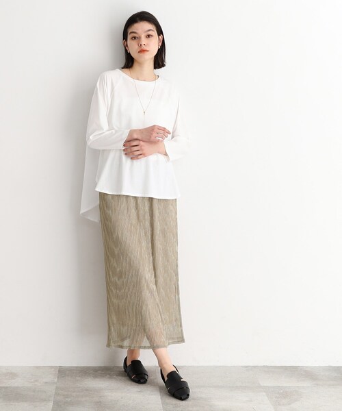 THE SHOP TK スカート シャイニーナロースカート「洗える」 : ZOZOTOWN