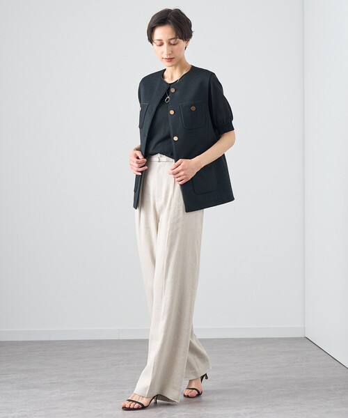 ANAYI ベスト ジレ インレーツイード4ポケットジレ レディース