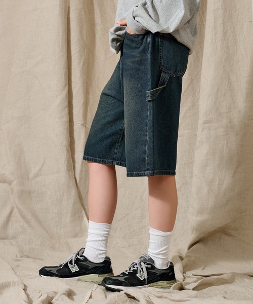 WETTEMPT ハーフパンツ ワイドパンツ ジーンズ 短パン OVER DYED DENIM