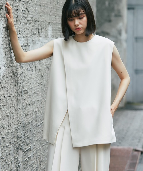 ブラウス シャツ バックジップアシンメトリージレ レディース SMILE ORCHID ブラウス シャツ バックジップアシンメトリージレ