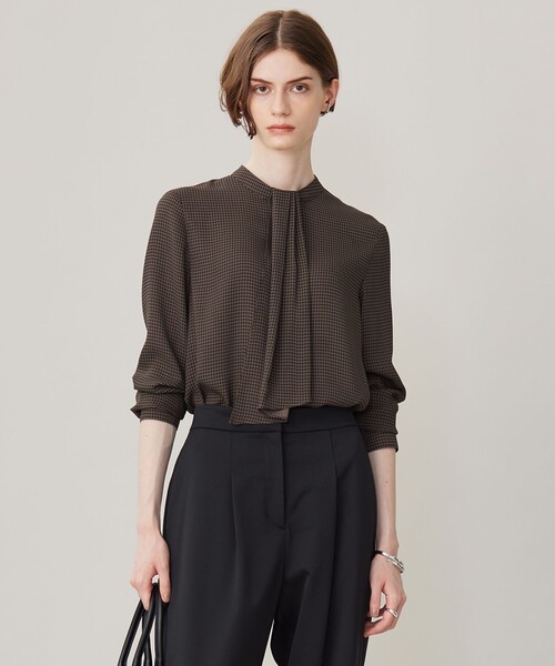 新品　ICB スカーフタイ長袖ブラウス ICB（アイシービー） ブラウス シャツ BackSatinAmunzen スカーフタイ