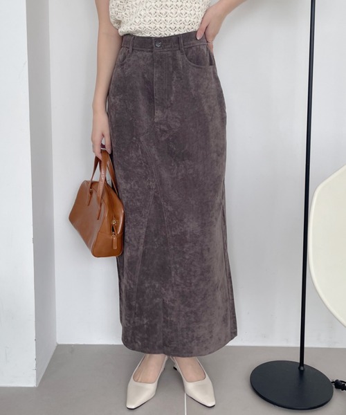 Eclat one スカート ベロア ステッチ ロングスカート : ZOZOTOWN Yahoo