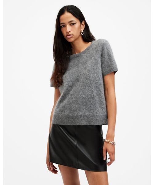 ニット セーター REBEL BRUSHED CASHMERE KNITTED T-SHIRT | REBEL ブラッシュ カシミヤ ニット Tシャツの画像