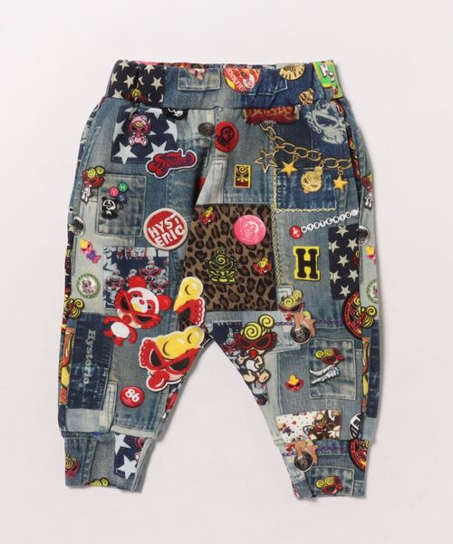 HYSTERIC MINI パンツ SCRATCH DENIM総柄 Viscotex 膝下丈