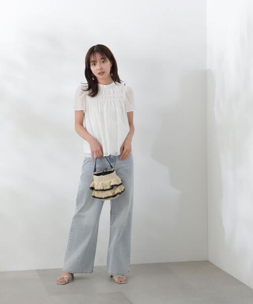 [PROPORTION BODY DRESSING] короткий рукав блуза SMALL оттенок белого прочее женский 