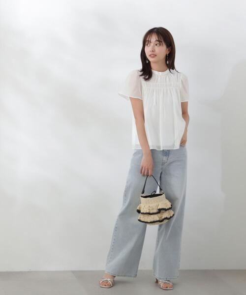 [PROPORTION BODY DRESSING] короткий рукав блуза SMALL оттенок белого прочее женский 