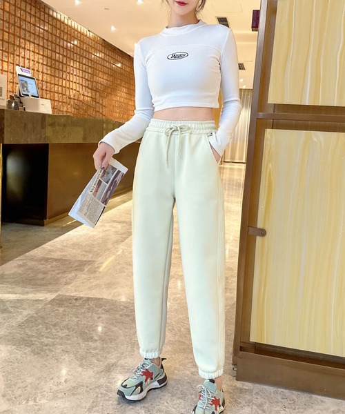スウェットパンツ ジャージ ハイウエストスウェットジョガパンツ レディース | aimoha | 19