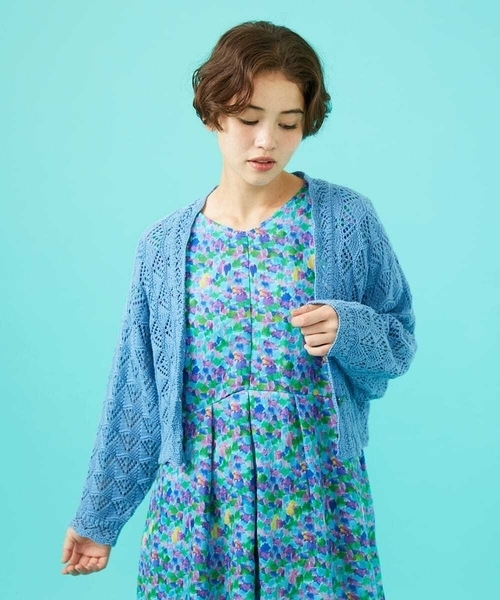 Jocomomola（ホコモモラ） カーディガン コットンリリヤーン ショート