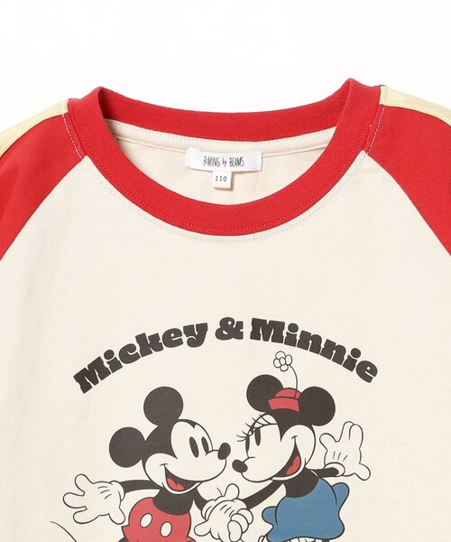 B:MING by BEAMS tシャツ Disney / MICKEY & MINNIE ラグラン B:MING by BEAMS tシャツ Disney / MICKEY & MINNIE ラグラン