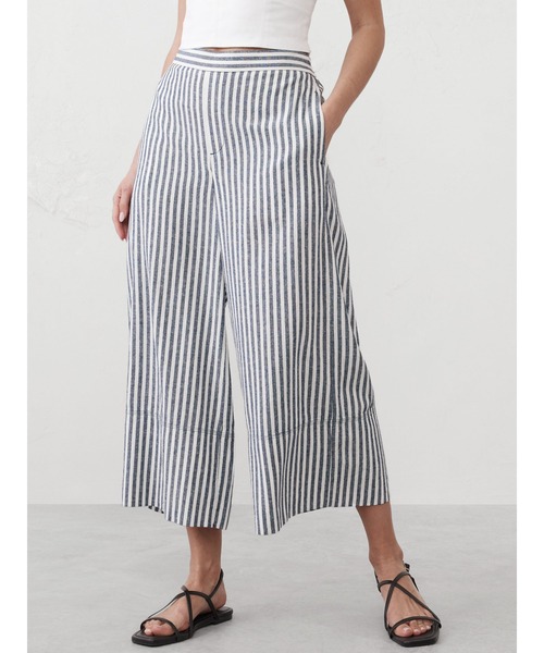 値下☆新品タグ付き バナナリパブリック クロップドパンツ BANANA REPUBLIC パンツ FACTORY STORE リネンブレンド ワイド