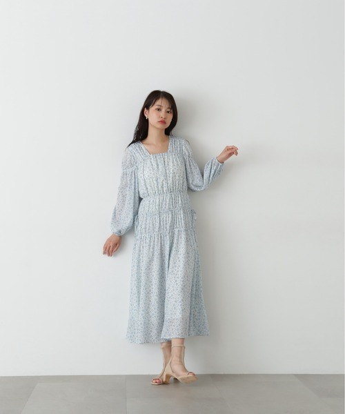 N. Natural Beauty Basicタイプライターフリルパフワンピース エヌ ナチュラルビューティーベーシック N. Natural Beauty