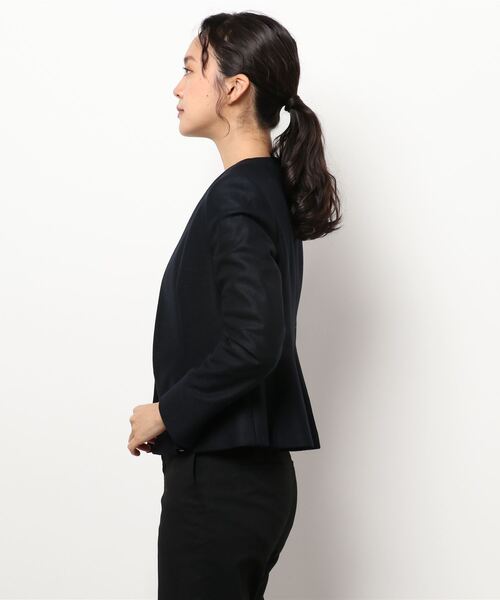 ANAYI（アナイ） ノーカラージャケット 38 ネイビー レディース