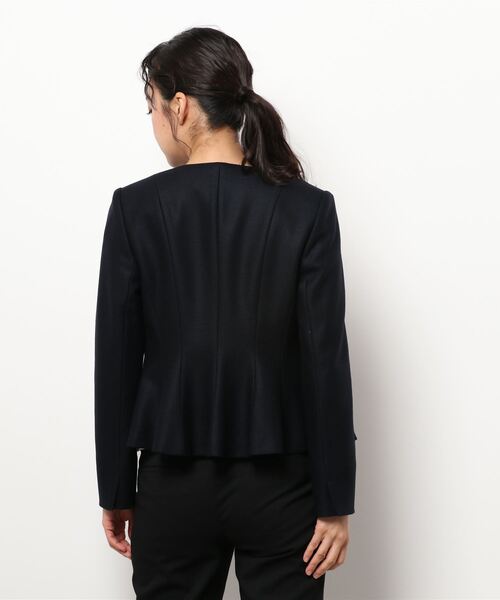 ANAYI（アナイ） ノーカラージャケット 38 ネイビー レディース