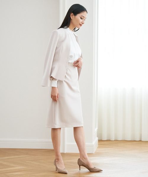 ANAYI（アナイ） ノーカラージャケット 38 ネイビー レディース