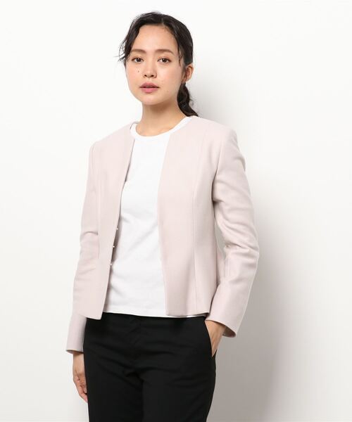 ANAYI（アナイ） ノーカラージャケット 38 ネイビー レディース
