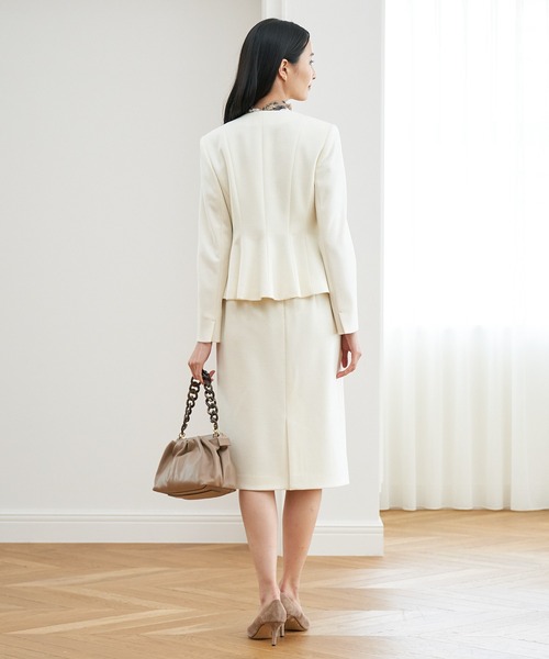 ANAYI（アナイ） ノーカラージャケット 38 ネイビー レディース