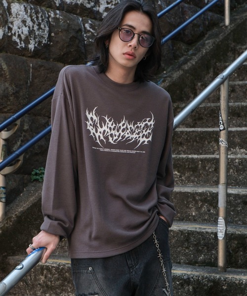 WEGO tシャツ WEGO/ワッフルグラフィックロンT メンズ