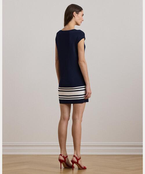 LRL★ツートンキャップスリーブシフト セーターワンピース LAUREN RALPH ワンピース ツートーン キャップスリーブ シフト