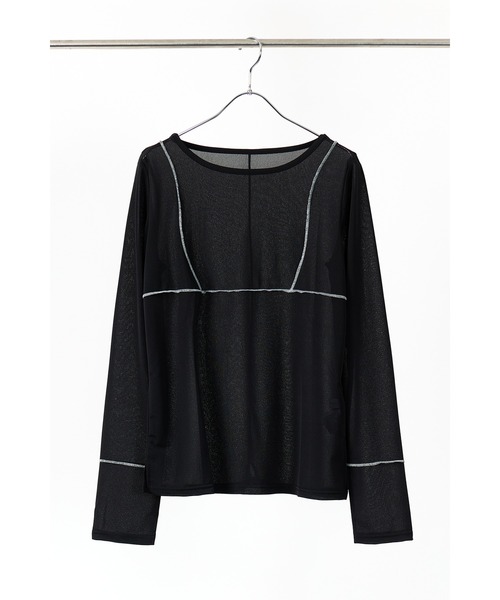 tシャツ AGAWD 切替シアーカットソー　 レディース メンズ