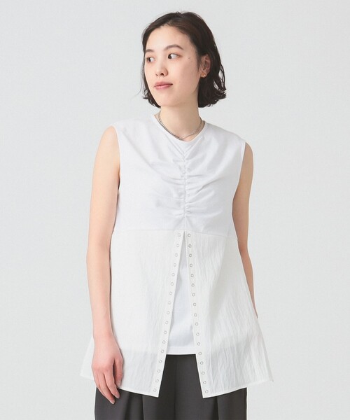 tシャツ RBS / リングドット スリット ノースリーブ レディース Ray BEAMS tシャツ RBS / リングドット スリット ノースリーブ
