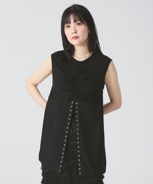 tシャツ RBS / リングドット スリット ノースリーブ レディース