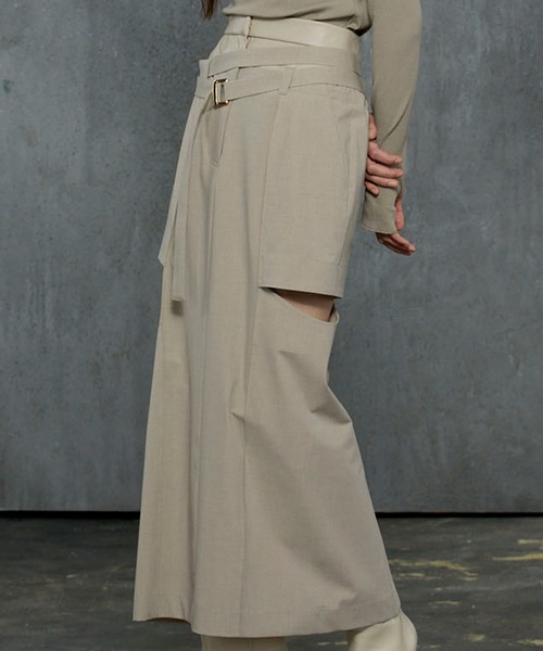 新品未使用スカート　Layered side open skirt 現行品 THINGS THAT MATTER スカート T/R LAYERED NOTCH TIGHT LONG