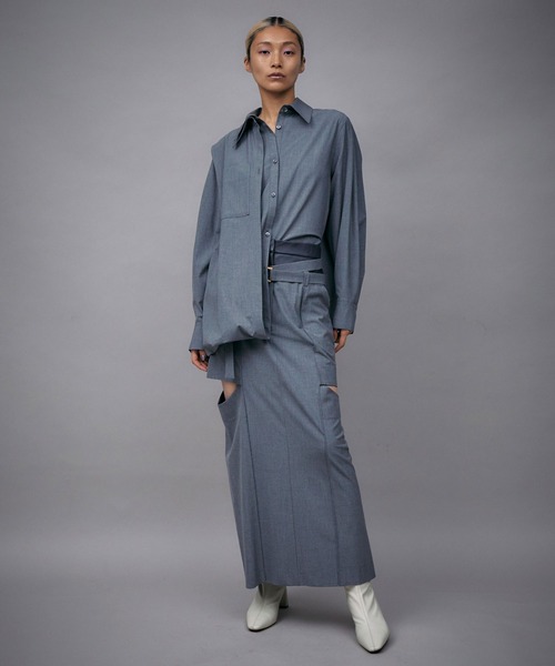 新品未使用スカート　Layered side open skirt 現行品 SALE！30%OFF】THE SHINZONE シンゾーン ジョーゼット ラップ風