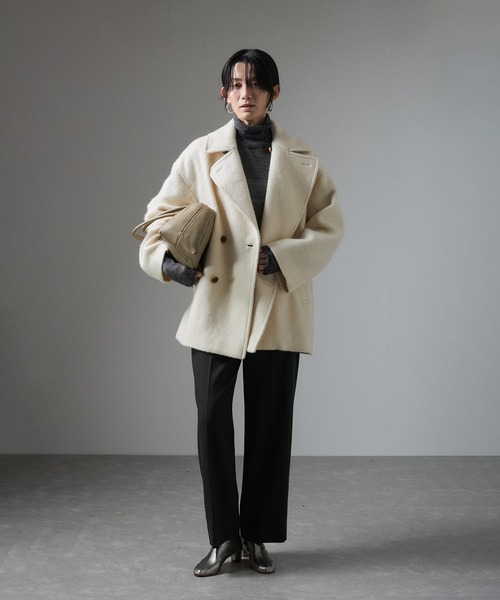 【新品】サロンアダムエロペ SALON adam et rope' Pコート サロン アダム エ ロペ SALON adam et rope' 【WEB限定】MANTECOウール