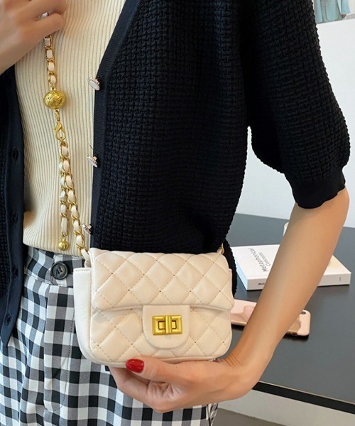 ショルダーバッグ バッグ キルティングPUレザーチェーンバッグ