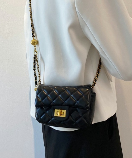 ショルダーバッグ バッグ キルティングPUレザーチェーンバッグ