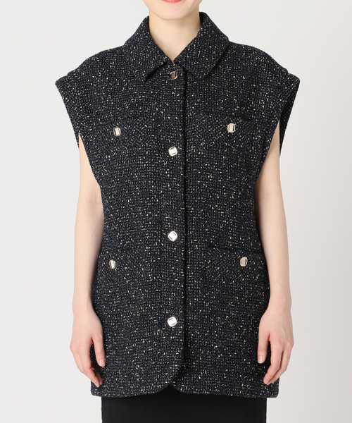 EDIT. FOR LULU ツイードベスト EDIT. FOR LULU（エディットフォールル） ベスト FREE ネイビー