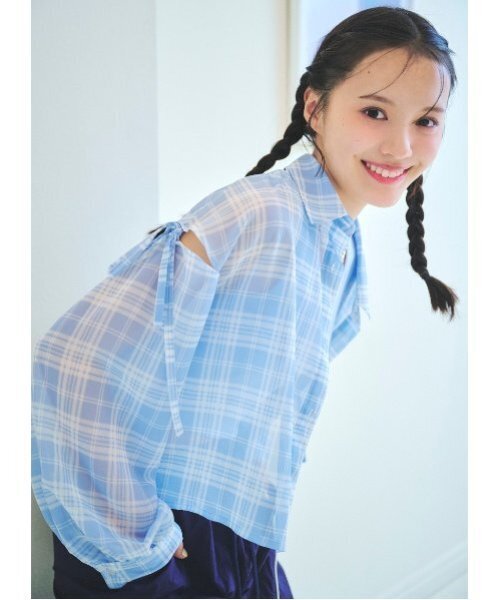 LOVETOXIC ブラウス シャツ チェックシアーシャツ キッズ 子供服