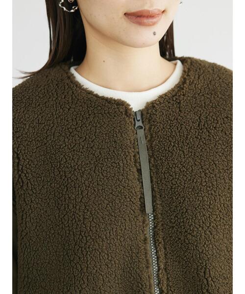 「Green Parks」 ノーカラーコート FREE カーキ レディース_画像9