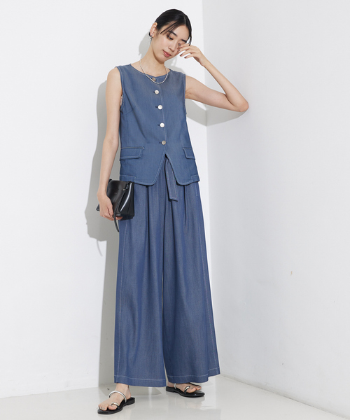 qualite（カリテ） パンツ テンセルデニムパンツ レディース