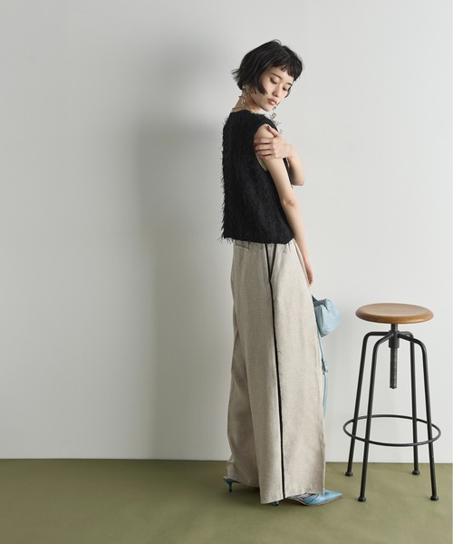rin onffo リネン　レーヨン　スラックス rin onffo リネン レーヨン スラックス