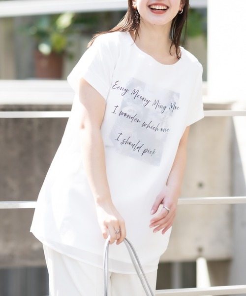 tシャツ 「meeny miny」「旭山動物園応援商品」アニマルPhotoシフォンTシャツ レディース