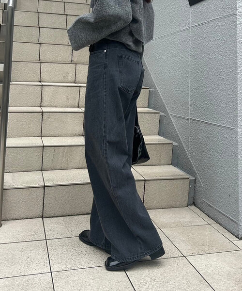 [mystic] обработка Denim брюки 2 черный женский 