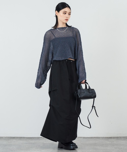ANAP ニット セーター 透かし編み2Wayニットトップス レディース
