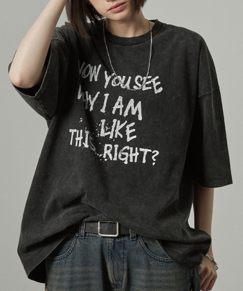 tシャツ 「Alfred Alex」ヴィンテージ加工ロックプリント半袖T