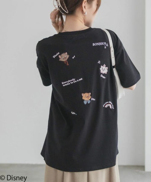 Disney（ディズニー） tシャツ マリー / ランダム刺繍Tシャツ