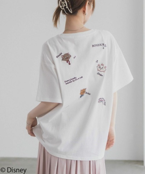 Disney（ディズニー） tシャツ マリー / ランダム刺繍Tシャツ