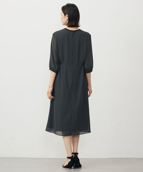 J.PRESS（J.プレス） ワンピース 「洗える」ドットフロッキープリント