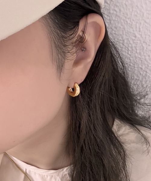 組み合わせ無限大！1つ売りピアス ミニフープ DIAMFLOR ピアス ハーフフープピアス レディース : ZOZOTOWN Yahoo!店
