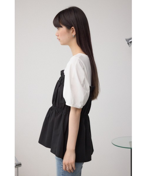 tシャツ ビスチェドッキングトップス レディース VIS tシャツ ドッキングビスチェデザイントップス レディース