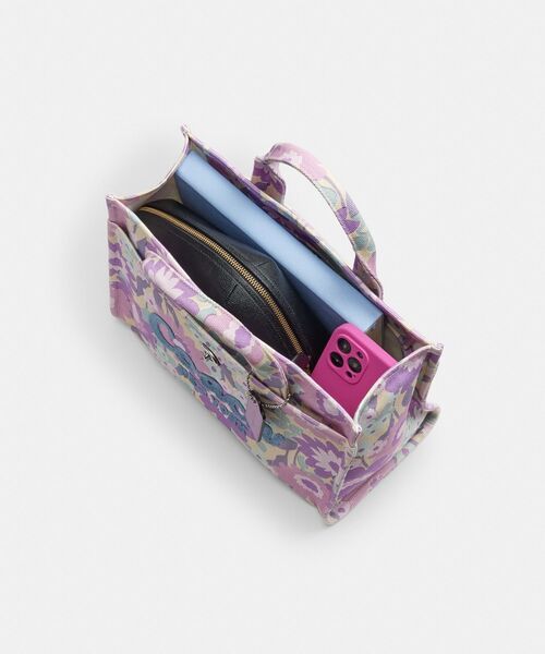 Coach●カーゴ トートバッグ フローラル プリント Ivory Purple COACH トートバッグ カーゴ トート バッグ・フローラル プリント